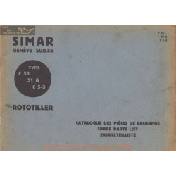 Simar C53 51a C5 3 Rototiller Catalogue Pieces Rechange
