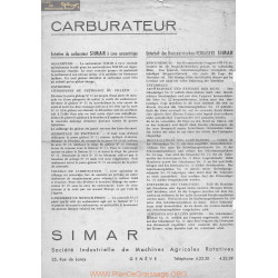 Simar Carburateur Concentrique 70a 70b Reglage