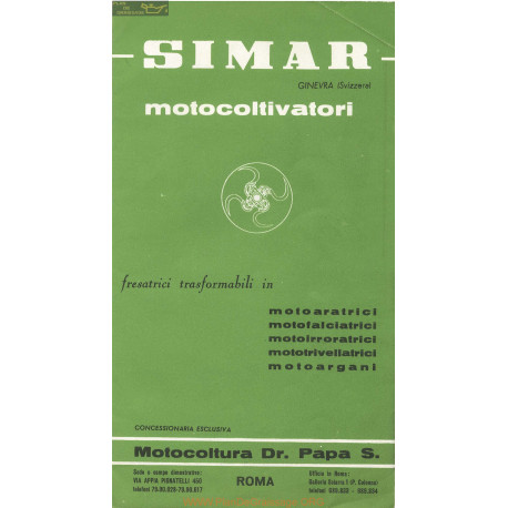 Simar Motocoltivatori Tipo Fiche Information