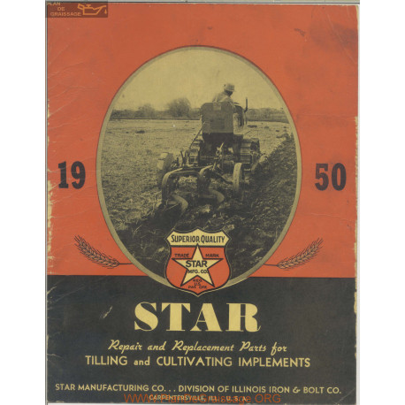 Star Tilling And Cultivating Implements Parts Manual 1950