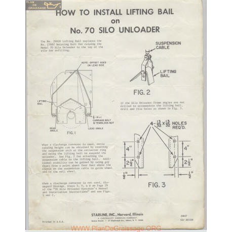 Starline Model 70 Silo Unloader Install Lift Bail