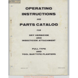 White Operating Instructions And Parts Catalog For Dry Herbicide And Insectici