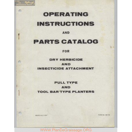 White Operating Instructions And Parts Catalog For Dry Herbicide And Insectici