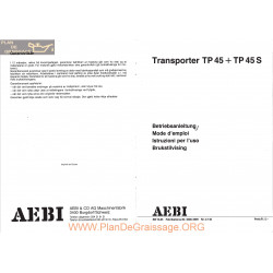 Aebi Tp45 Tp45s Transporter Mode Emploi