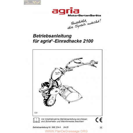 Agria 2100 Notice Betriebsanleitung