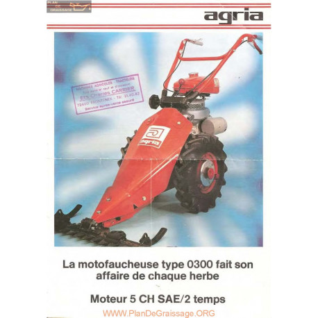 Agria 300 Moteur 5ch Plaquette Motofaucheuse