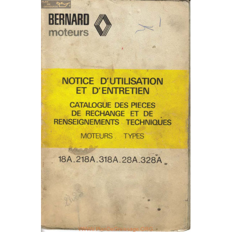 Bernard 18a 218a 318a 28a 328a Notice Utilisation Entretien