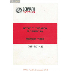 Bernard 317 417 427 Notice Utilisation Entretien