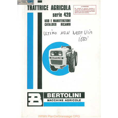 Bertolini Serie 420 421 424 428 431 432 433 Piece Rechange