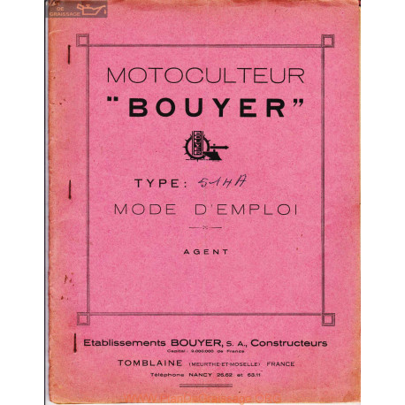 Bouyer 514a Manuel Entretien