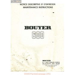 Bouyer 600 Notice Manuel Entretien