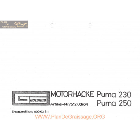 Gutbrod Puma 230 250 Ersatzteilliste
