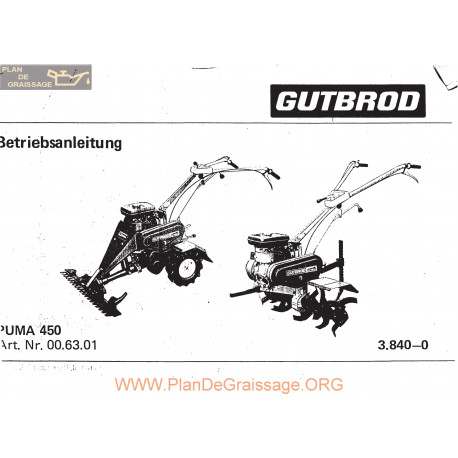 Gutbrod Puma 450 Manuel Entretien