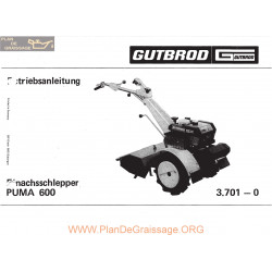 Gutbrod Puma 600 Manuel Entretien