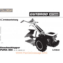 Gutbrod Puma 800 Manuel Entretien