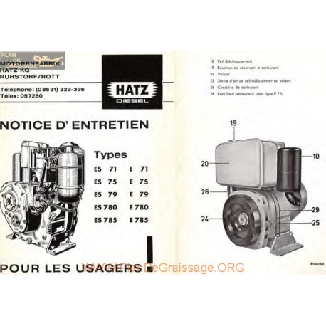 Hatz Diesel 71 75 79 780 785 Manuel Entretien