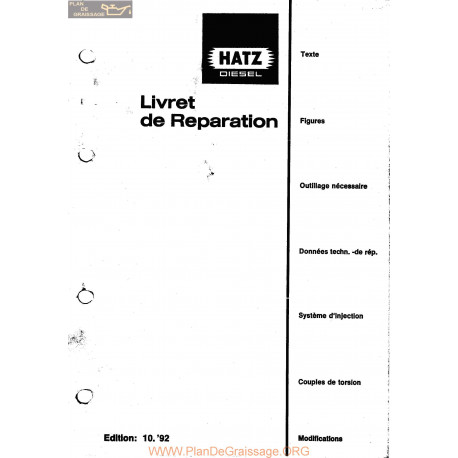 Hatz E S 71 E S 75 E S 79 E S 780 He780 E S 785 E S 786 Livret De Reparation