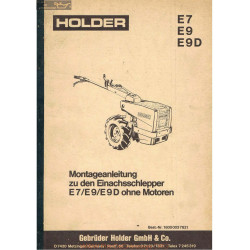 Holder E7 E9 E9d Manuel Entretien