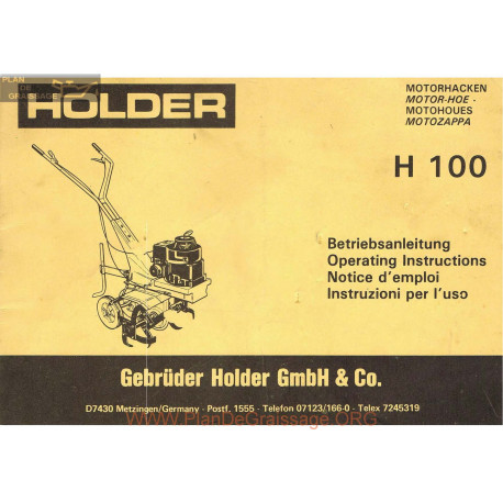 Holder H100 Bedienungsanleitung