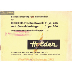Holder Motofaucheuse Type 265 266 Manuel Entretien