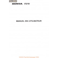 Honda F210 Manuel Entretien