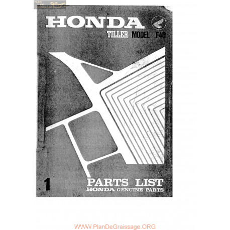 Honda F40 Partlist Piece Rechange