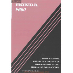 Honda F660 Manuel Entretien