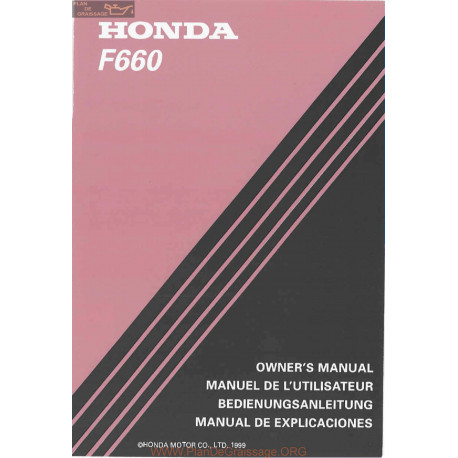 Honda F660 Manuel Entretien