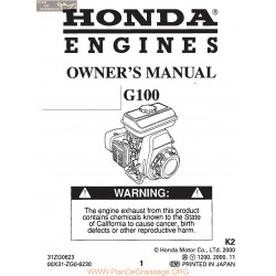 Honda G100 Manuel Entretien