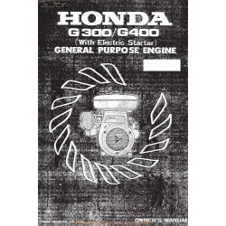 Honda G300 G400 Electric Starter Manuel Entretien