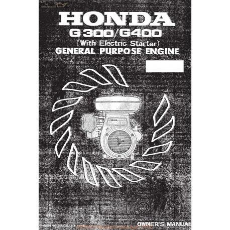 Honda G300 G400 Electric Starter Manuel Entretien