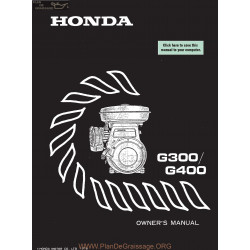 Honda G300 G400 Manuel Entretien
