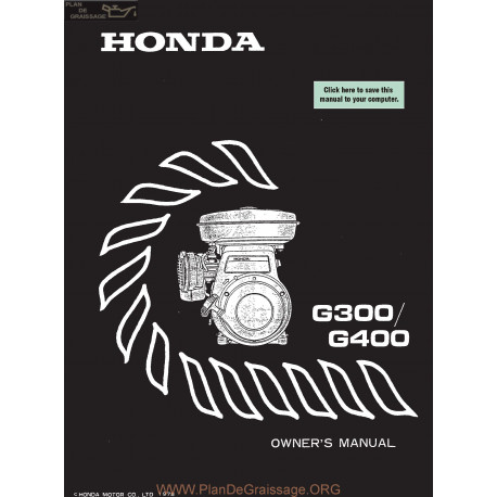 Honda G300 G400 Manuel Entretien