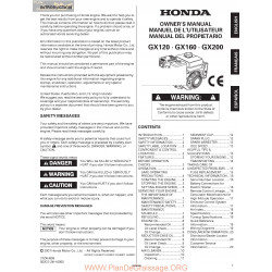 Honda Gx 120 160 200 Manuel Entretien