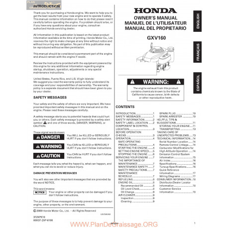 Honda Gxv 160 Manuel Entretien