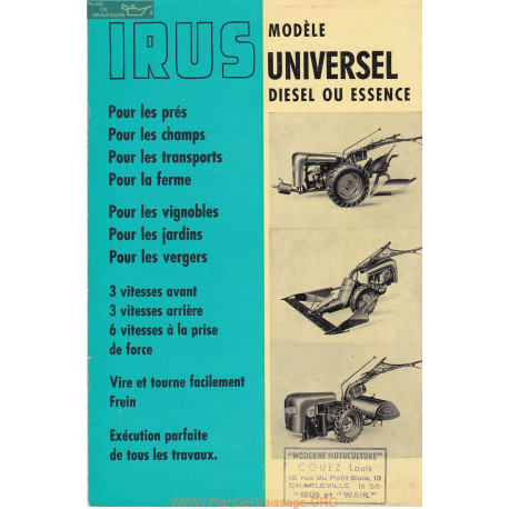 Irus Modele Universel Manuel Entretien