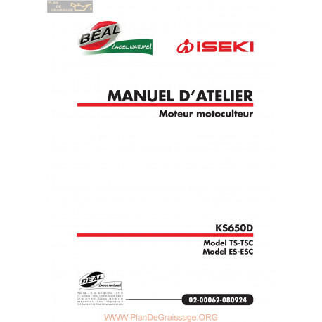 Iseki Ks650d Atelier Manuel Entretien