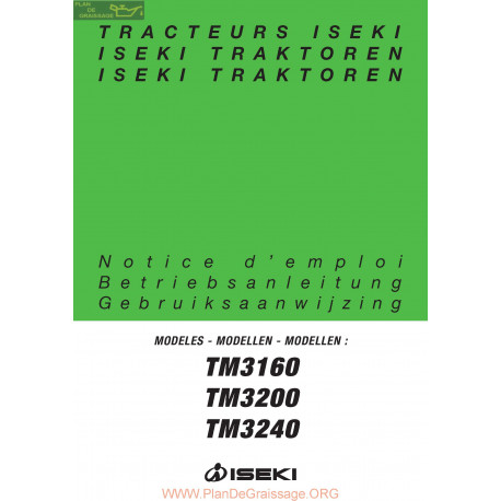 Iseki Tm3160 3200 3240 Manuel Entretien