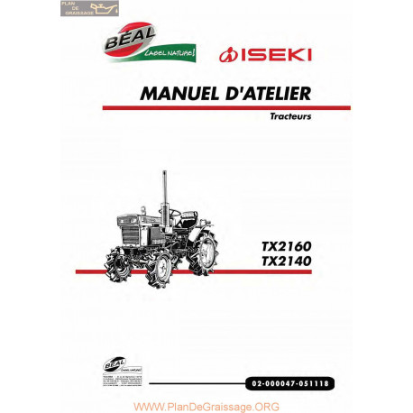 Iseki Tx2140 Tx2160 Manuel Utilisateur