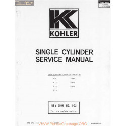 Kohler Service N°4 72 K91 K321 Manuel Entretien