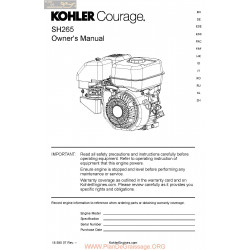 Kohler Sh265 Manuel Utilisateur