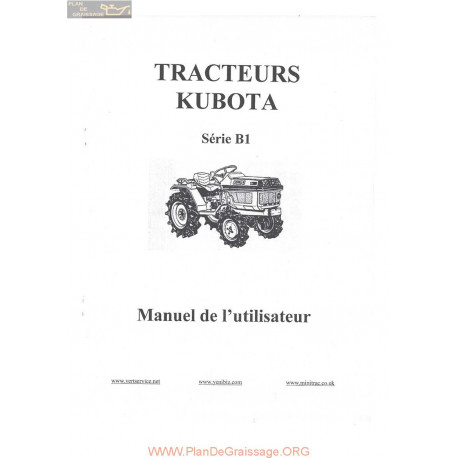 Kubota B1 Manuel Utilisateur