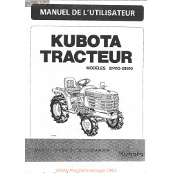 Kubota B1410 B1610 Manuel Utilisateur