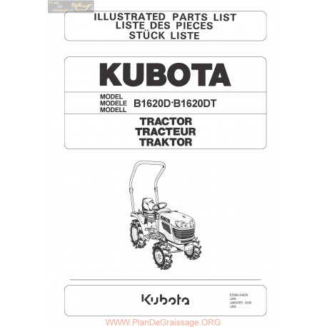 Kubota B1620 D Et Dt Piece Rechange