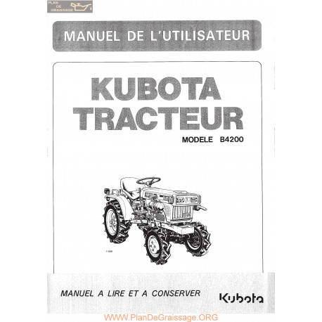 Kubota B4200 Manuel Utilisateur