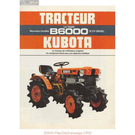 Kubota B6000 Fiche Information