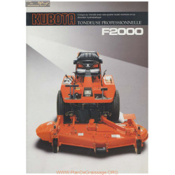 Kubota F2000 Fiche Information