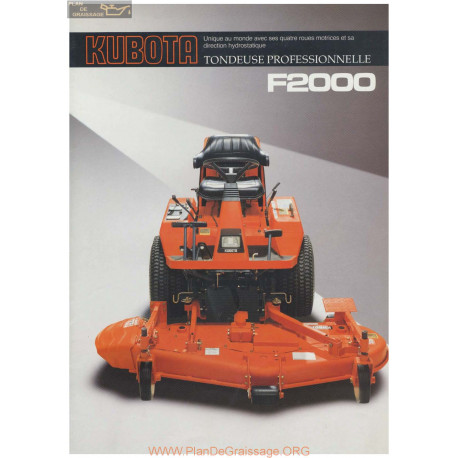 Kubota F2000 Fiche Information