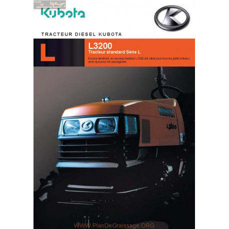 Kubota L3200 Fiche Information