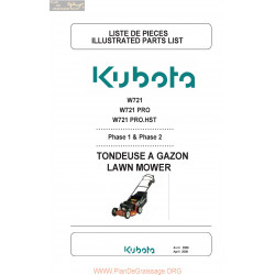 Kubota W721 Phase 1 Et 2 Piece Rechange